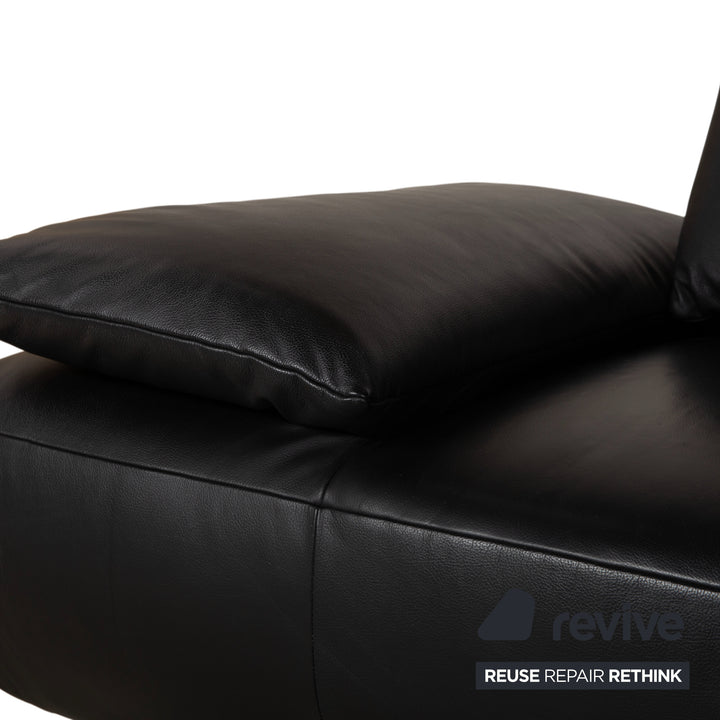 Koinor Volare Garnitur Leder Zweisitzer Dreisitzer Schwarz manuelle Funktion Sofa Couch