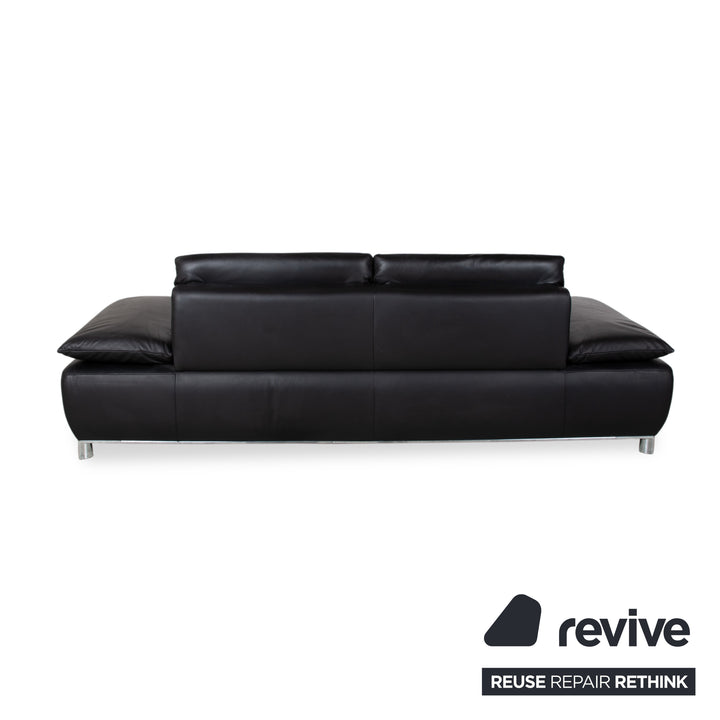 Koinor Volare Garnitur Leder Zweisitzer Dreisitzer Schwarz manuelle Funktion Sofa Couch