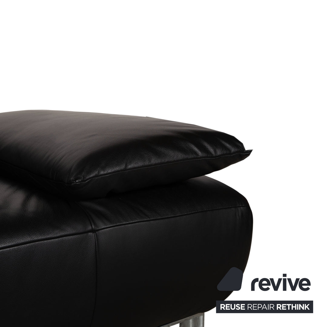 Koinor Volare Garnitur Leder Zweisitzer Dreisitzer Schwarz manuelle Funktion Sofa Couch
