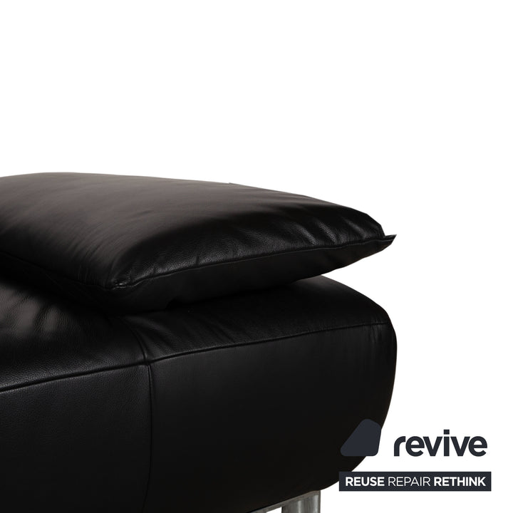 Koinor Volare Garnitur Leder Zweisitzer Dreisitzer Schwarz manuelle Funktion Sofa Couch