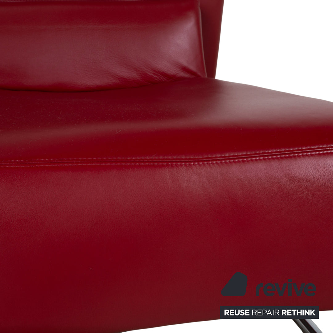 Koinor Volare Garnitur Leder Zweisitzer Sessel Rot manuelle Funktion Sofa Couch