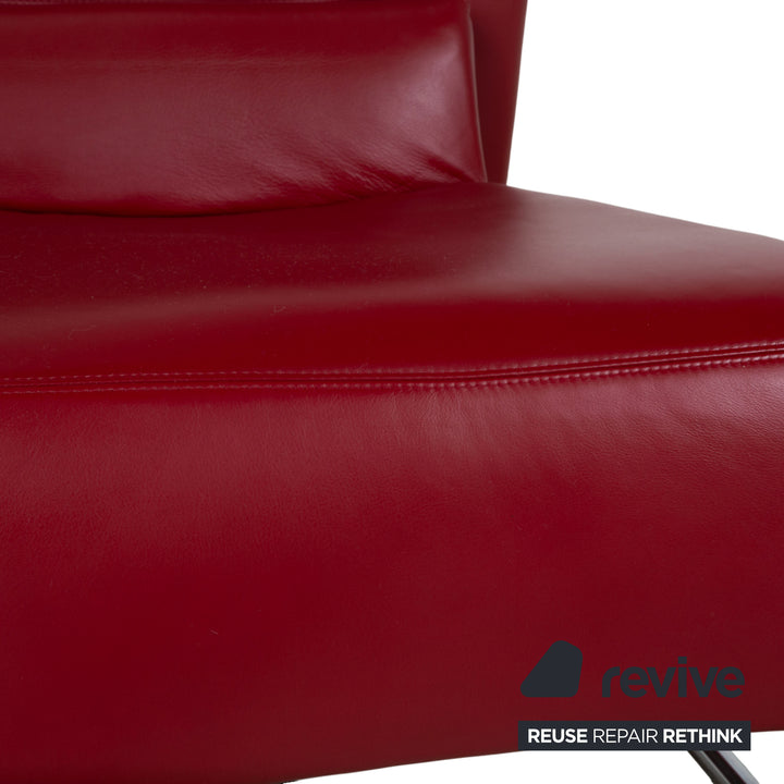 Koinor Volare Garnitur Leder Zweisitzer Sessel Rot manuelle Funktion Sofa Couch