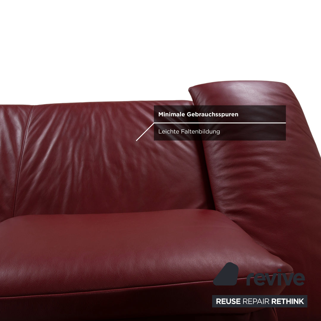 Koinor Volare Garnitur Leder Zweisitzer Sessel Rot manuelle Funktion Sofa Couch