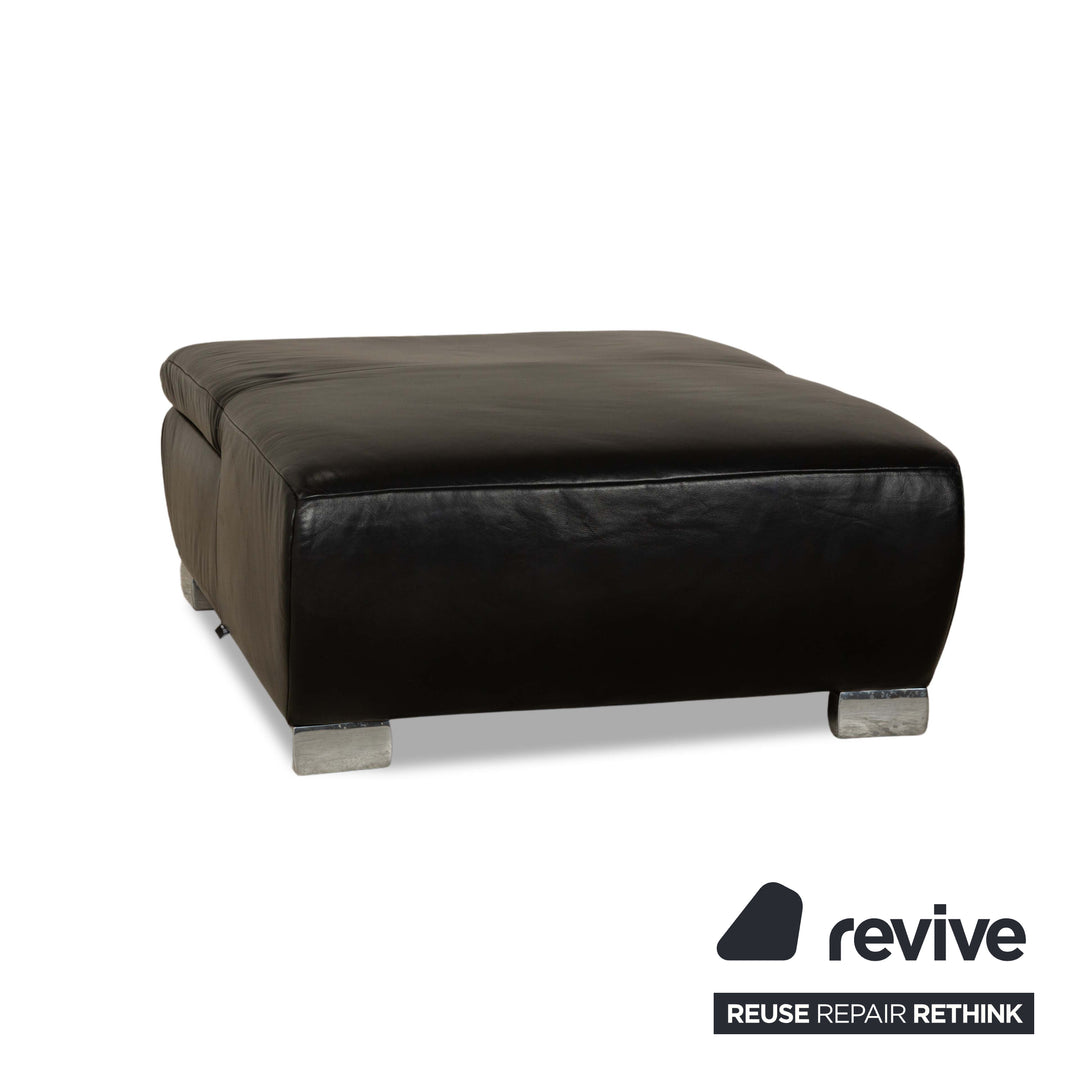 Koinor Volare Leder 2x Zweisitzer 1x Hocker/Sessel Schwarz Sofa Couch manuelle Funktion