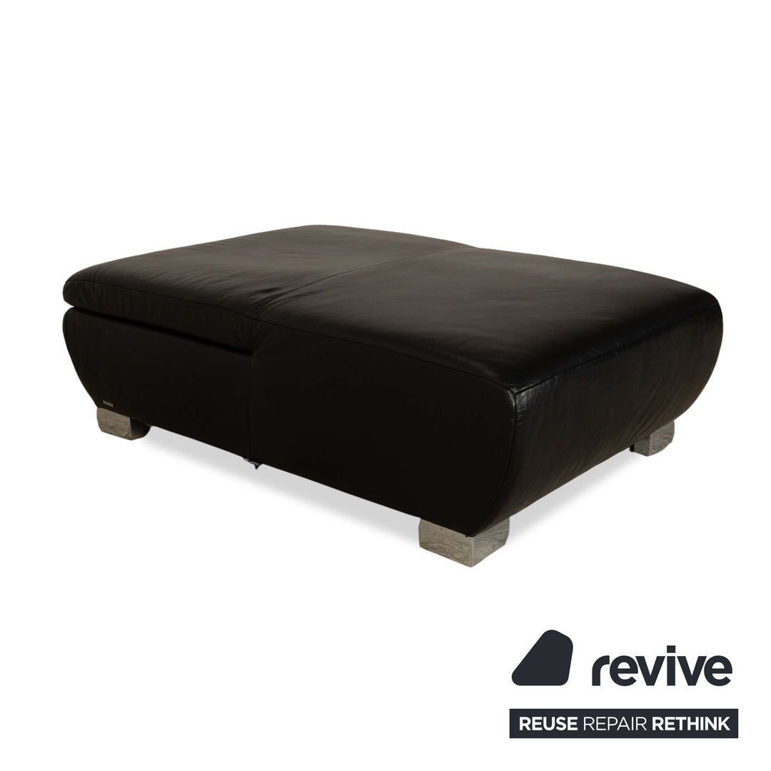 Koinor Volare Leder 2x Zweisitzer 1x Hocker/Sessel Schwarz Sofa Couch manuelle Funktion