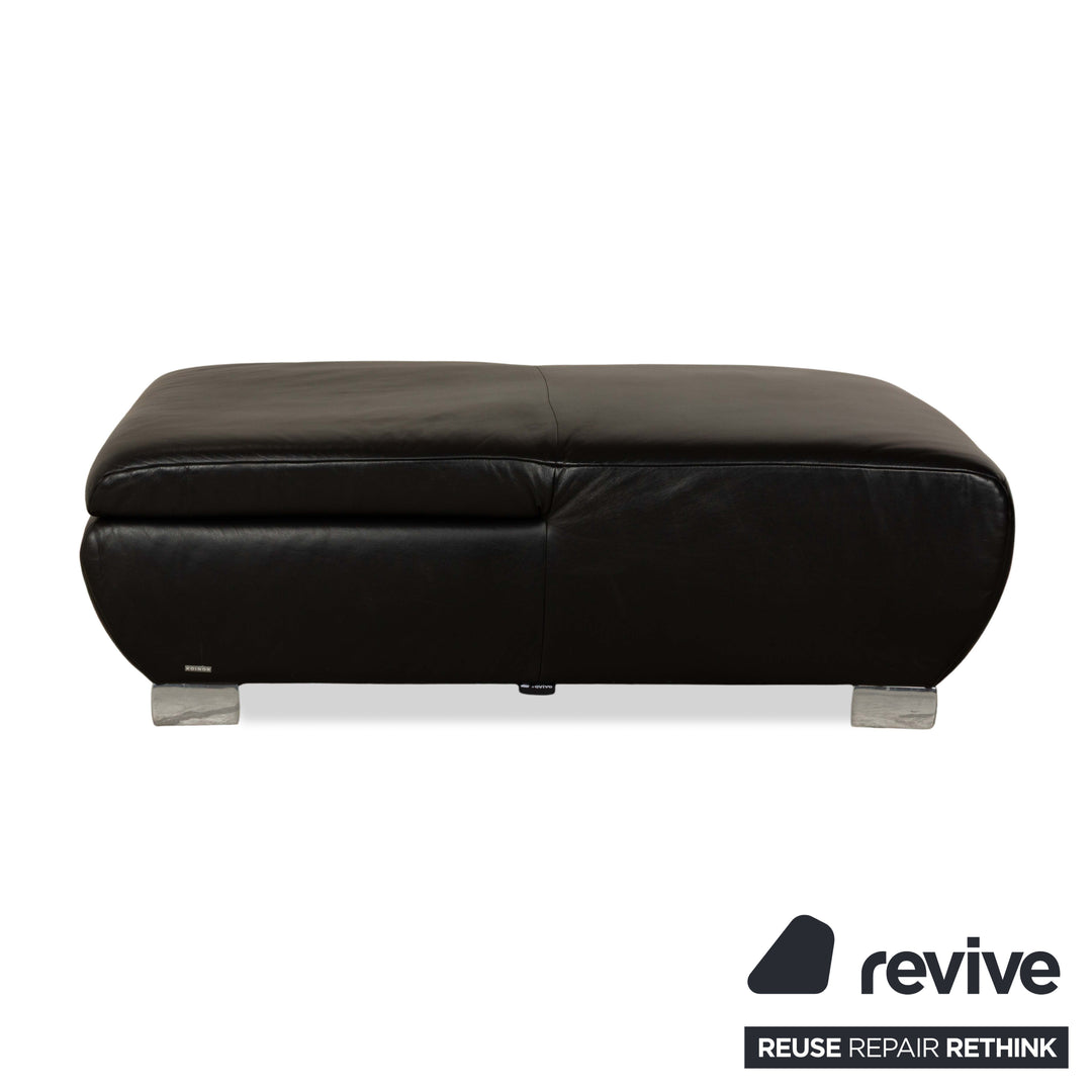 Koinor Volare Leder 2x Zweisitzer 1x Hocker/Sessel Schwarz Sofa Couch manuelle Funktion