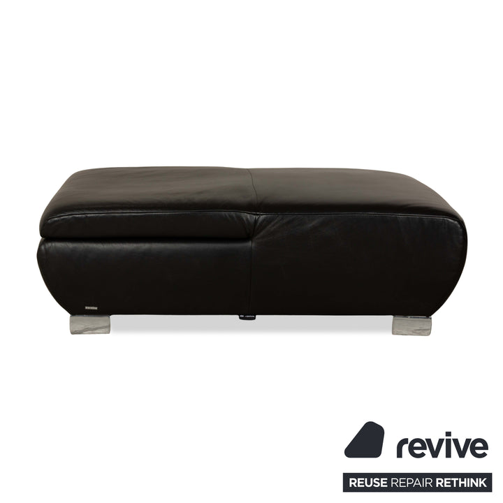 Koinor Volare Leder 2x Zweisitzer 1x Hocker/Sessel Schwarz Sofa Couch manuelle Funktion