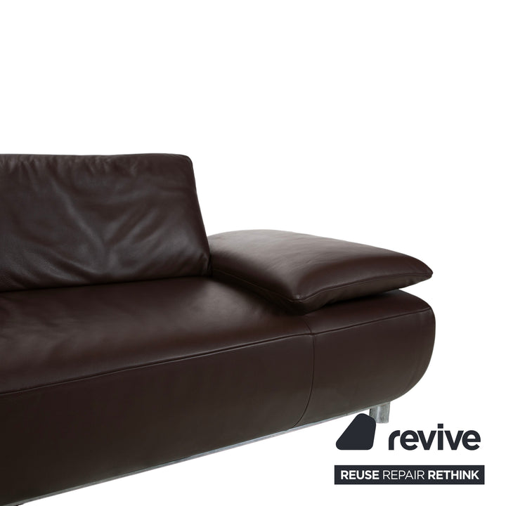 Koinor Volare Leder Dreisitzer Braun manuelle Funktion Sofa Couch