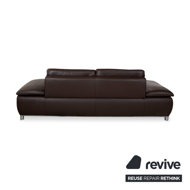 Koinor Volare Leder Dreisitzer Braun manuelle Funktion Sofa Couch