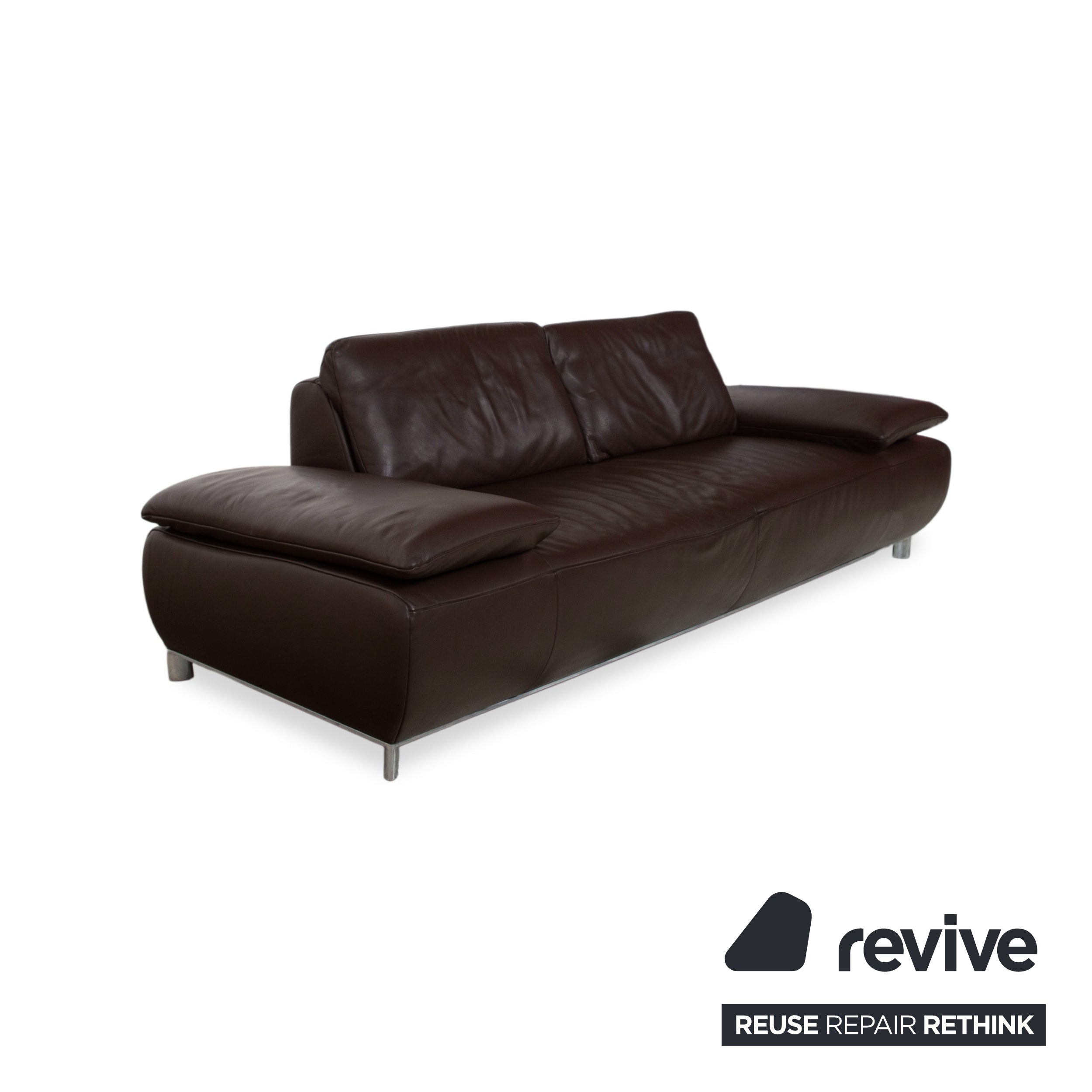 Koinor Volare Leder Dreisitzer Braun manuelle Funktion Sofa Couch