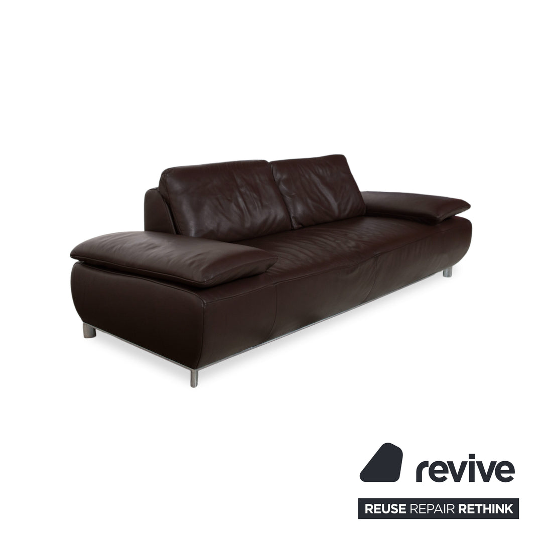 Koinor Volare Leder Dreisitzer Braun manuelle Funktion Sofa Couch