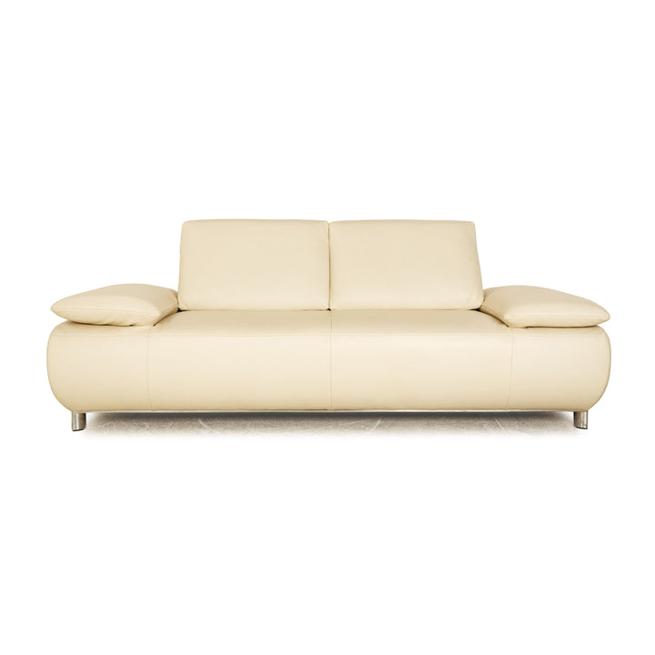 Koinor Volare Leder Dreisitzer Creme manuelle Funktion Sofa Couch