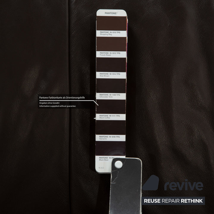 Koinor Volare Leather Three-Seater Dark Brown Manual Function Sofa Couch