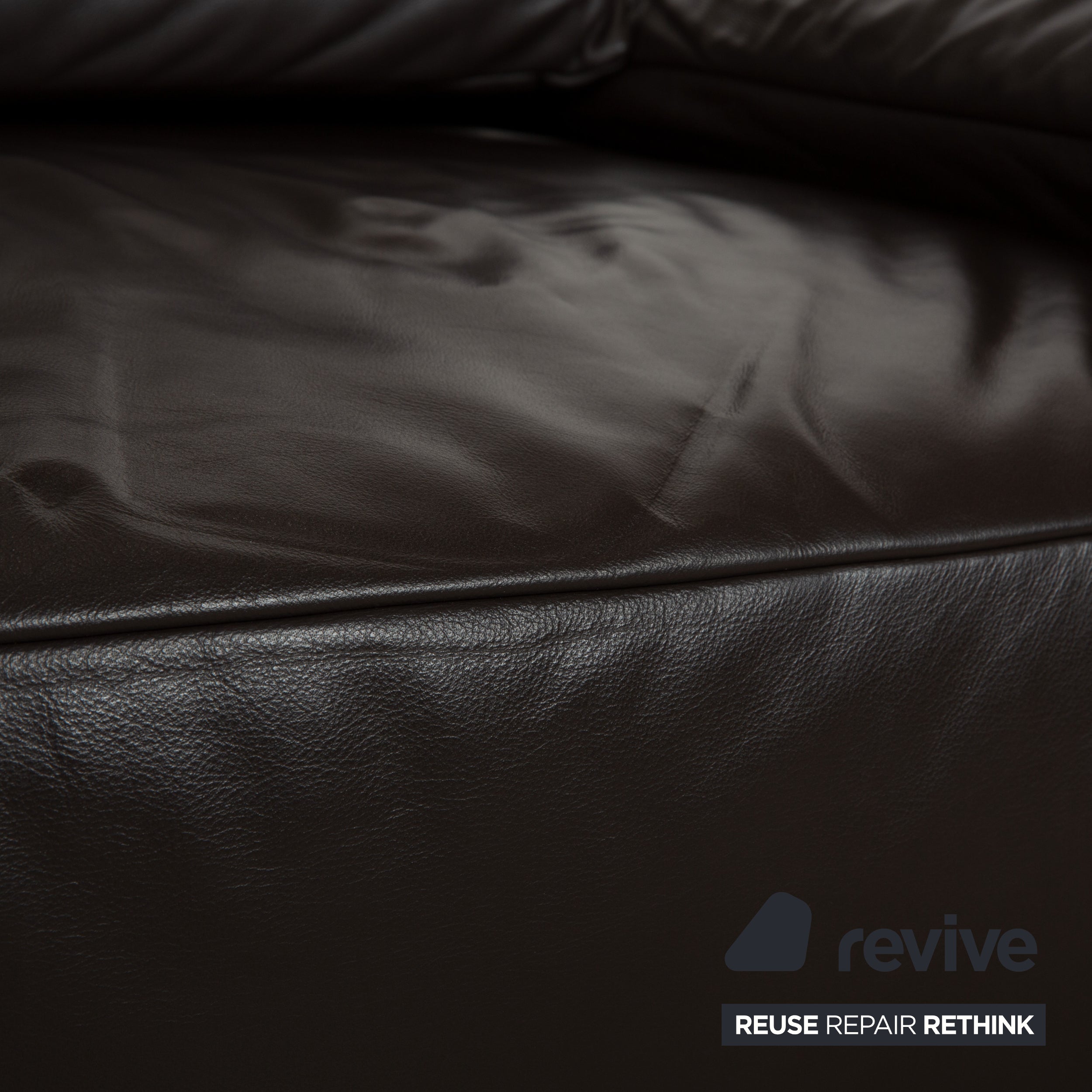 Koinor Volare Leather Three-Seater Dark Brown Manual Function Sofa Couch