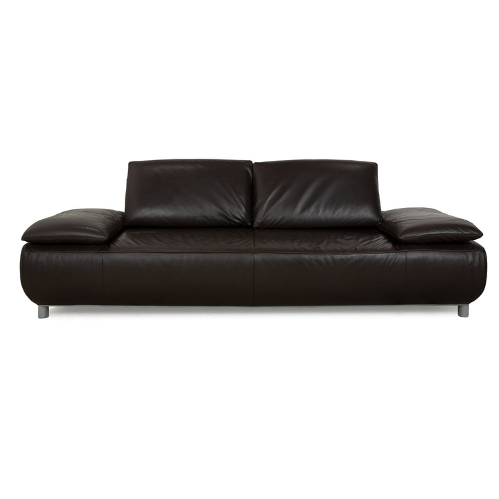 Koinor Volare Leather Three-Seater Dark Brown Manual Function Sofa Couch
