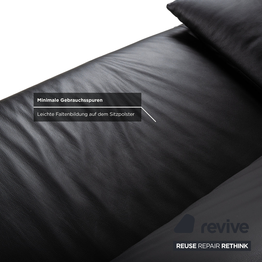 Koinor Volare Leder Dreisitzer Schwarz manuelle Funktion Sofa Couch