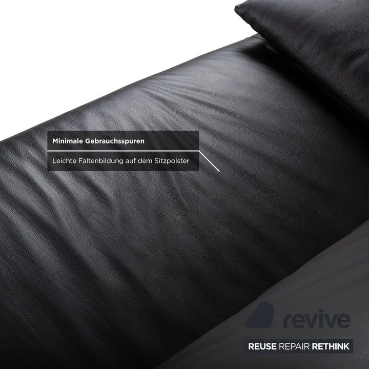 Koinor Volare Leder Dreisitzer Schwarz manuelle Funktion Sofa Couch