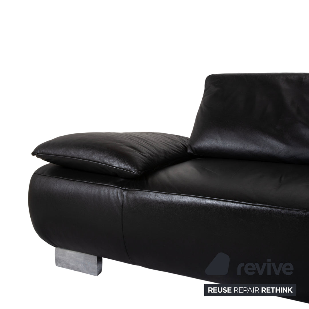 Koinor Volare Leder Dreisitzer Schwarz manuelle Funktion Sofa Couch