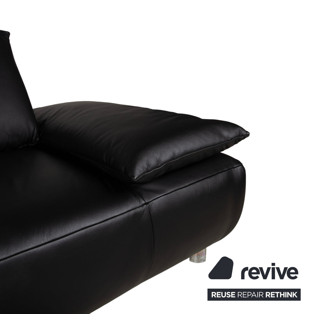 Koinor Volare Leder Dreisitzer Schwarz manuelle Funktion Sofa Couch
