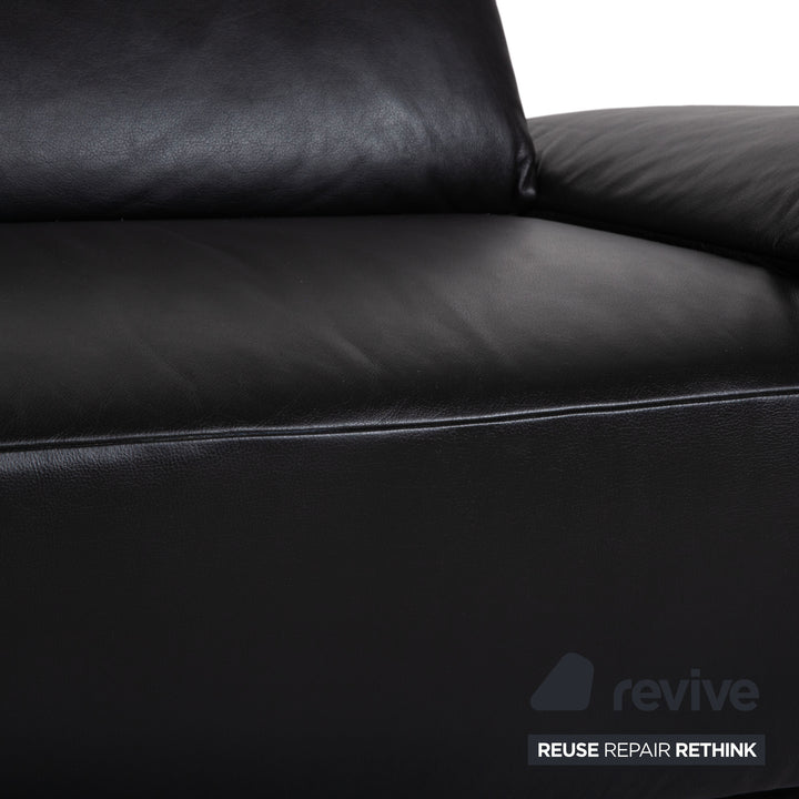 Koinor Volare Leder Dreisitzer Schwarz manuelle Funktion Sofa Couch