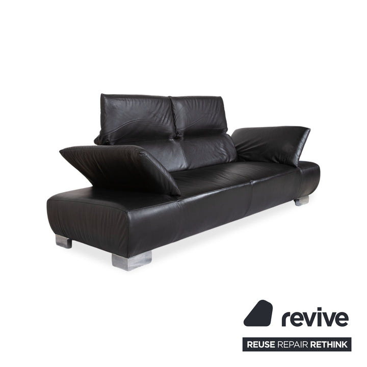 Koinor Volare Leder Dreisitzer Schwarz manuelle Funktion Sofa Couch