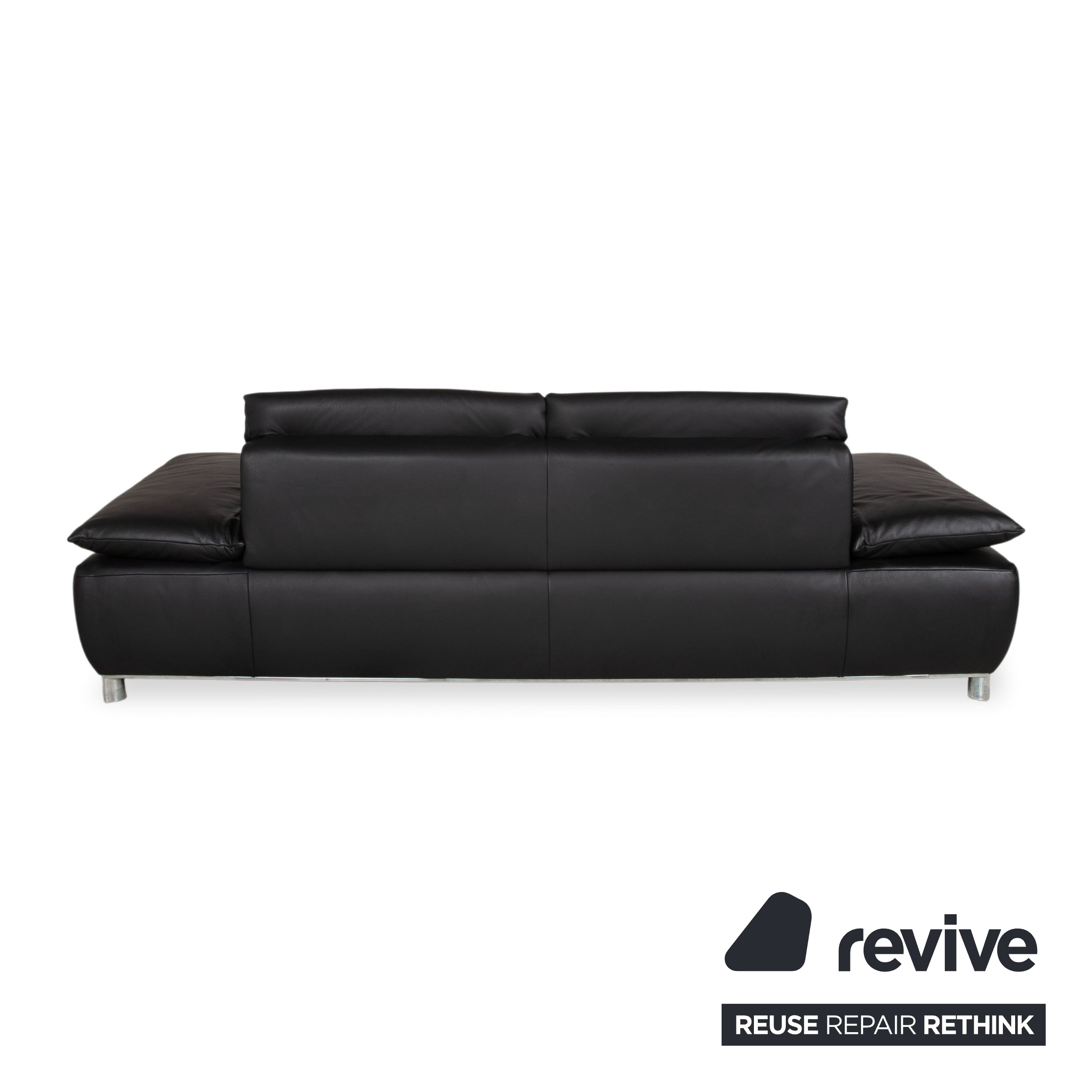 Koinor Volare Leder Dreisitzer Schwarz manuelle Funktion Sofa Couch