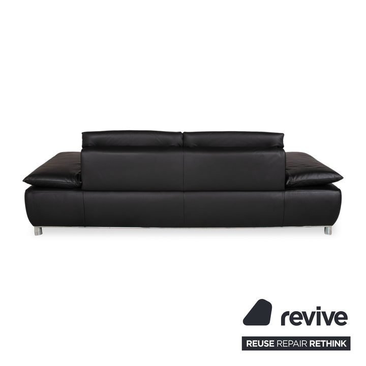 Koinor Volare Leder Dreisitzer Schwarz manuelle Funktion Sofa Couch