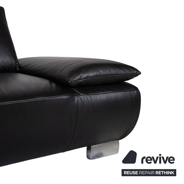 Koinor Volare Leder Dreisitzer Schwarz manuelle Funktion Sofa Couch