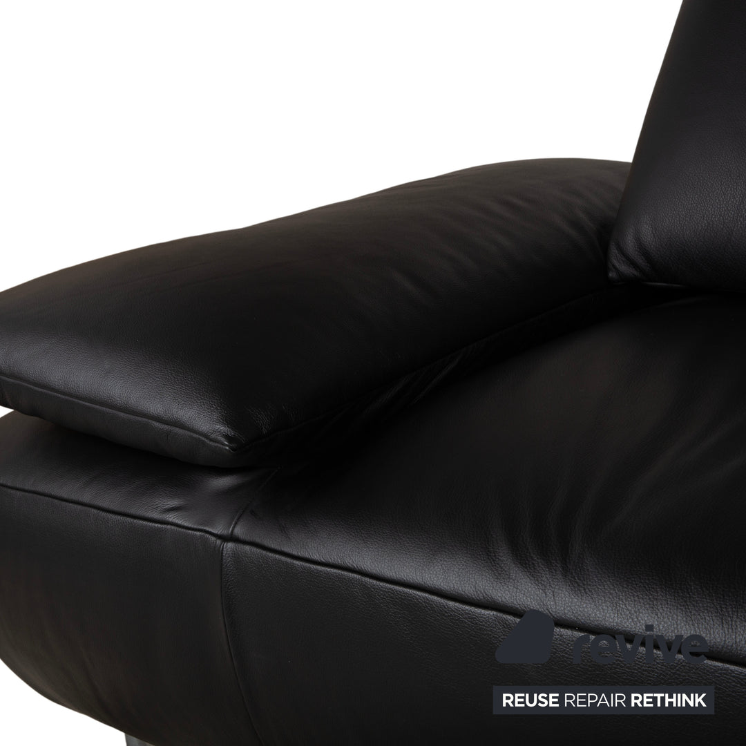 Koinor Volare Leder Dreisitzer Schwarz manuelle Funktion Sofa Couch
