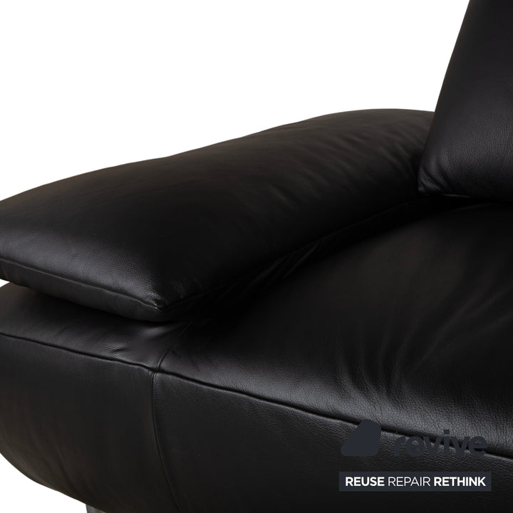 Koinor Volare Leder Dreisitzer Schwarz manuelle Funktion Sofa Couch