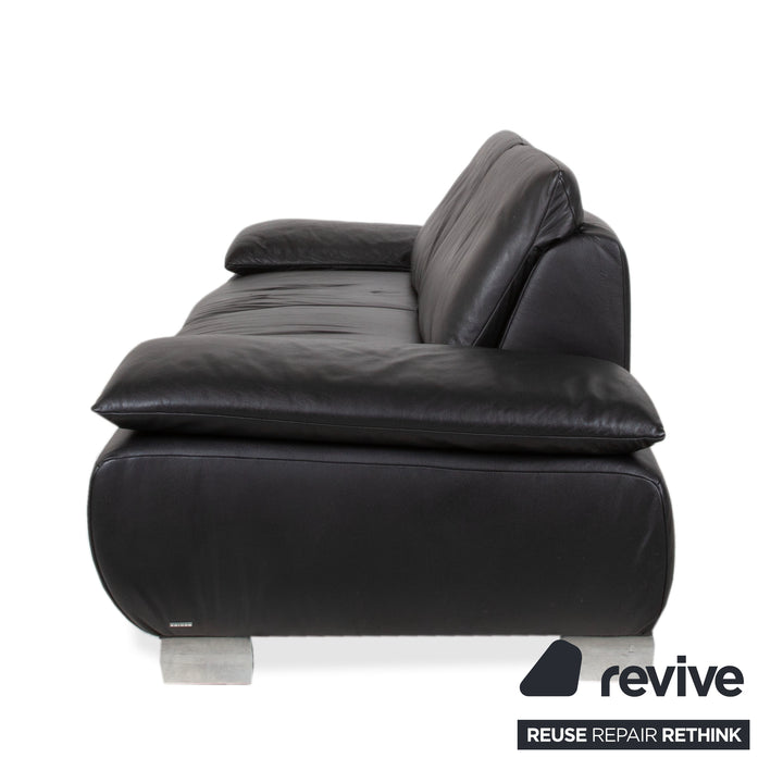 Koinor Volare Leder Dreisitzer Schwarz manuelle Funktion Sofa Couch