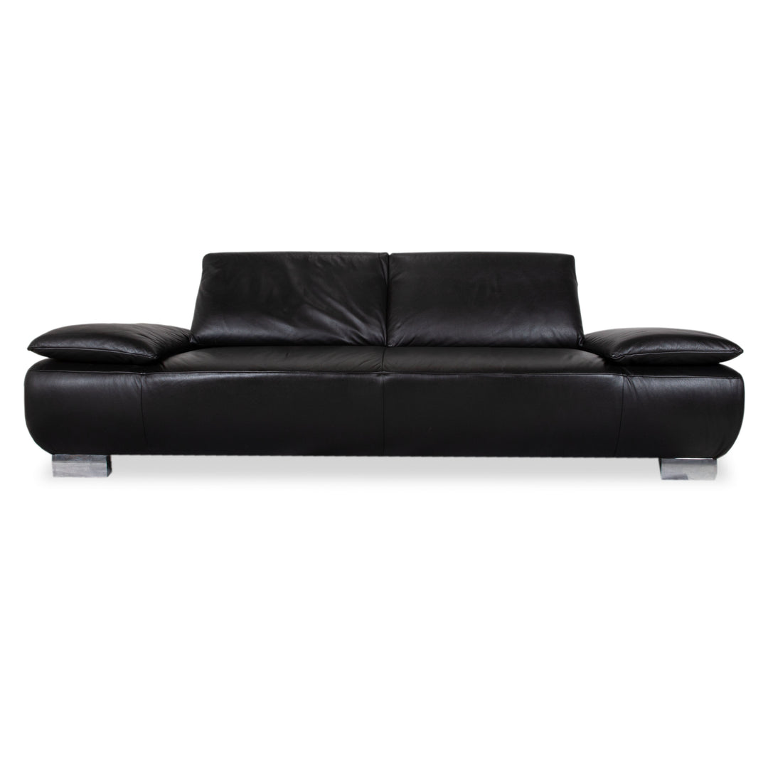 Koinor Volare Leder Dreisitzer Schwarz manuelle Funktion Sofa Couch