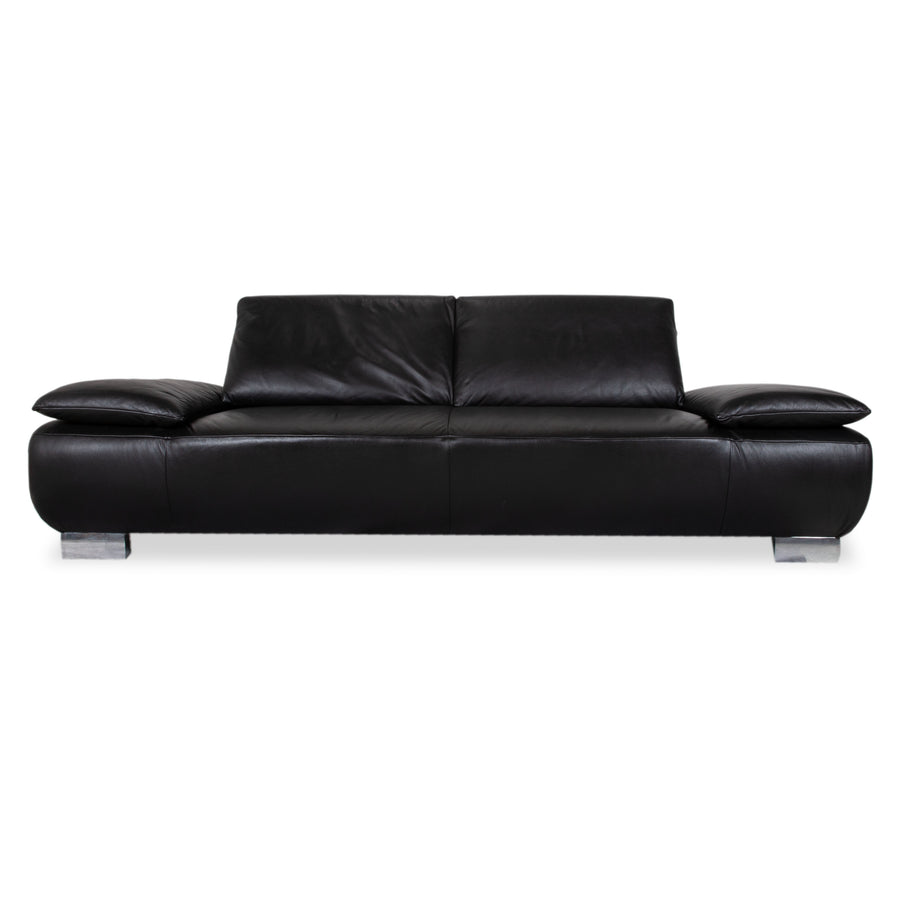 Koinor Volare Leder Dreisitzer Schwarz manuelle Funktion Sofa Couch