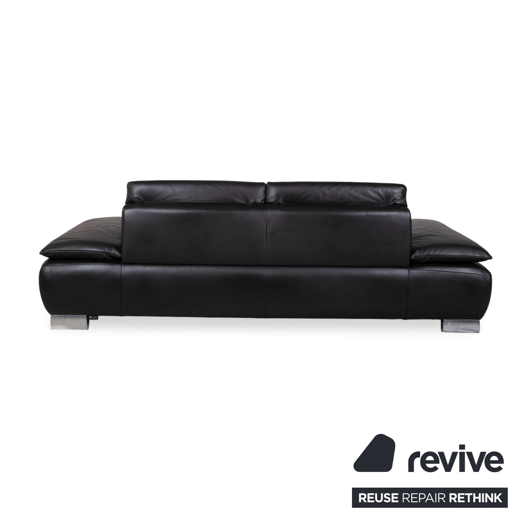 Koinor Volare Leder Dreisitzer Schwarz manuelle Funktion Sofa Couch
