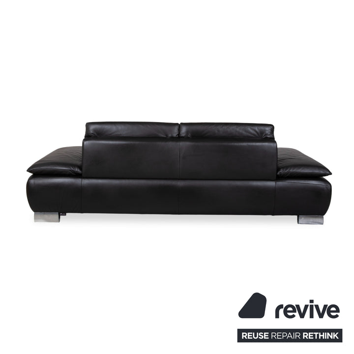 Koinor Volare Leder Dreisitzer Schwarz manuelle Funktion Sofa Couch