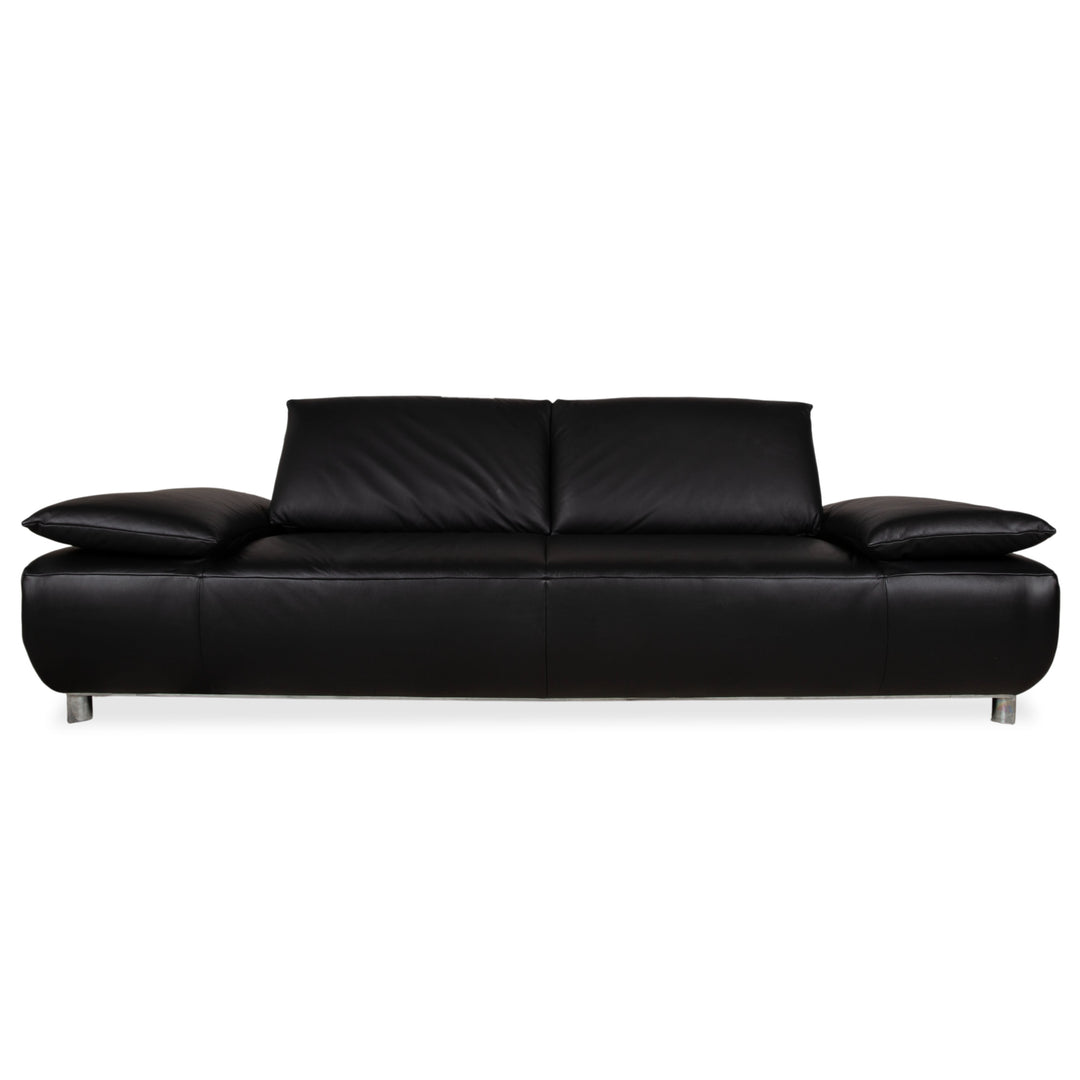 Koinor Volare Leder Dreisitzer Schwarz manuelle Funktion Sofa Couch
