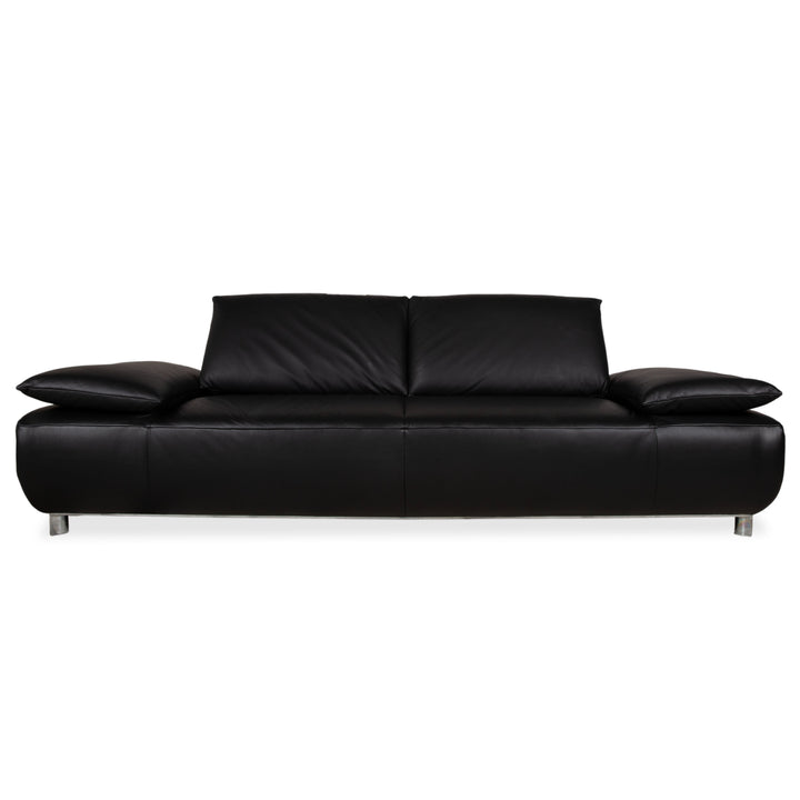 Koinor Volare Leder Dreisitzer Schwarz manuelle Funktion Sofa Couch