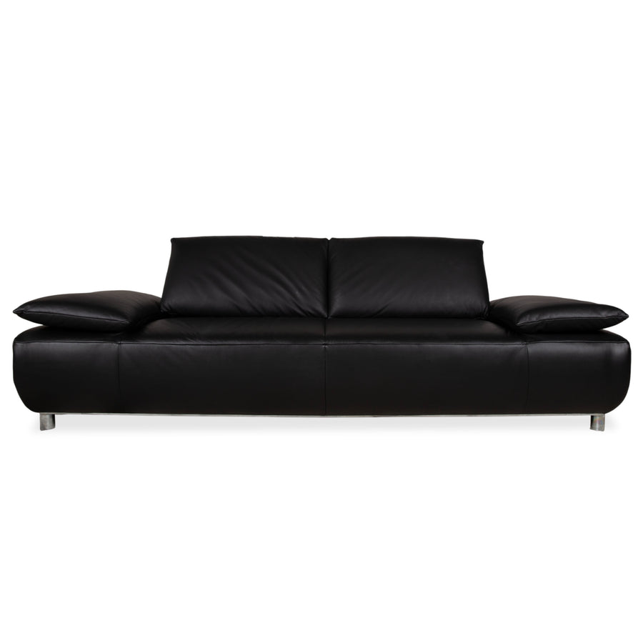 Koinor Volare Leder Dreisitzer Schwarz manuelle Funktion Sofa Couch