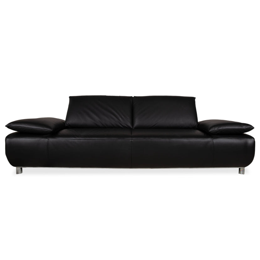 Koinor Volare Leder Dreisitzer Schwarz manuelle Funktion Sofa Couch