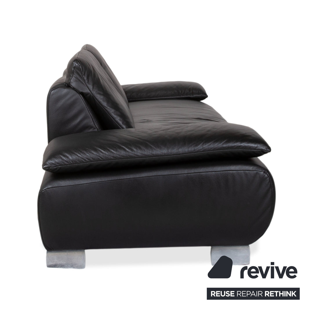 Koinor Volare Leder Dreisitzer Schwarz manuelle Funktion Sofa Couch