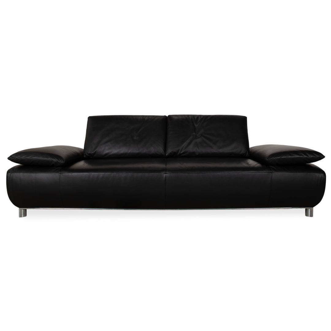 Koinor Volare Leder Dreisitzer Schwarz Sofa Couch manuelle Funktion