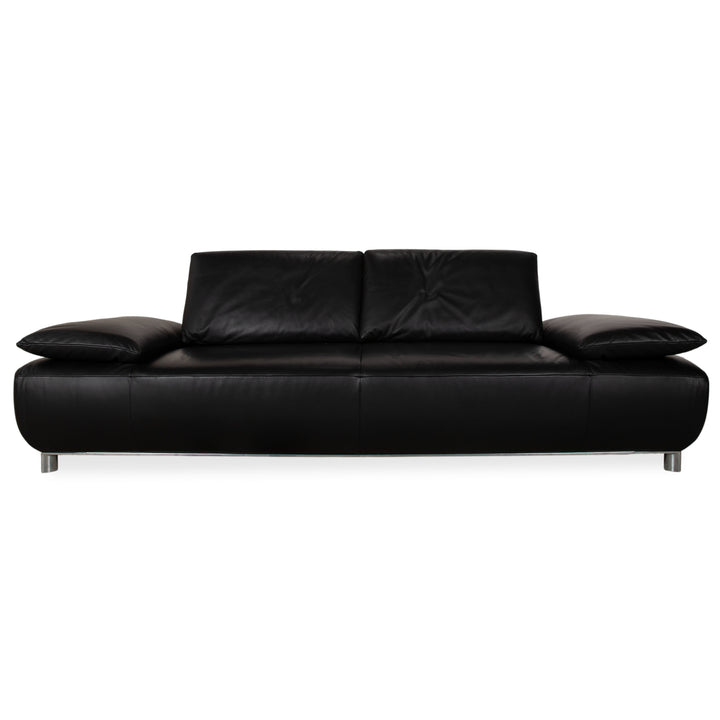 Koinor Volare Leder Dreisitzer Schwarz Sofa Couch manuelle Funktion