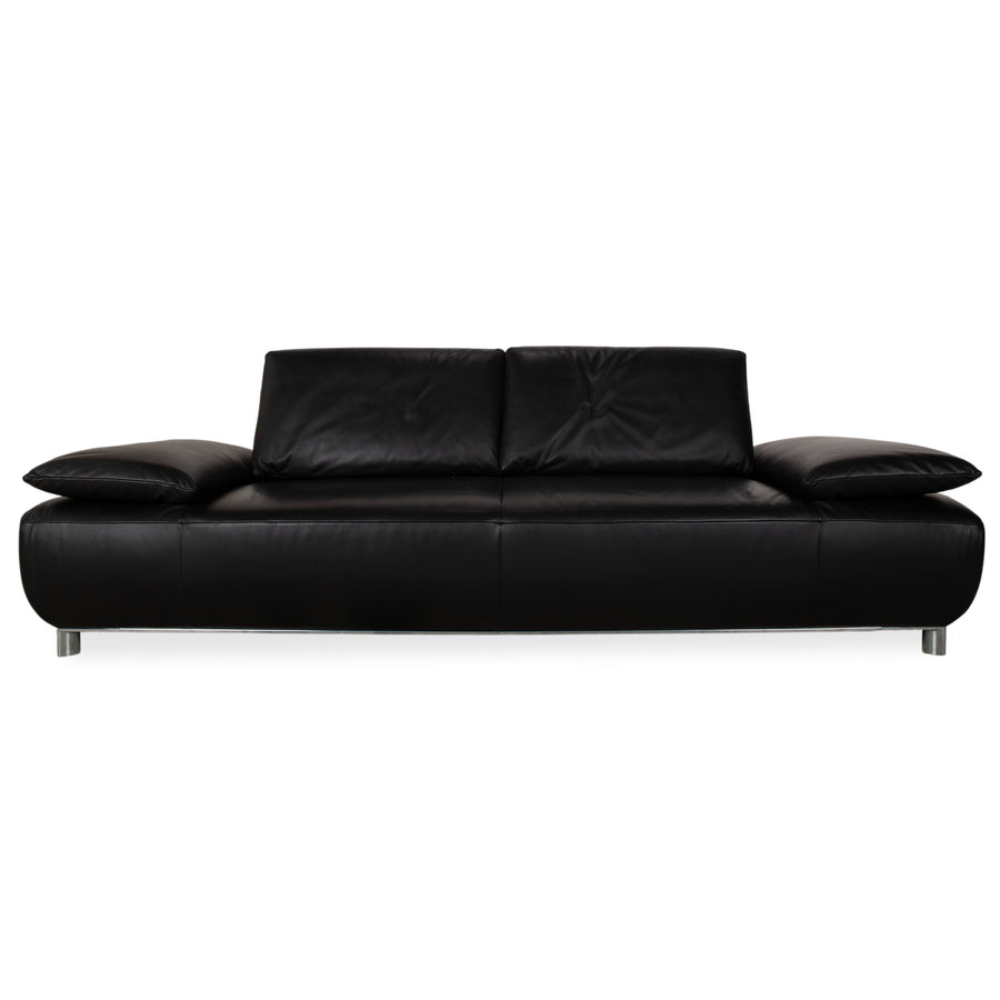 Koinor Volare Leder Dreisitzer Schwarz Sofa Couch manuelle Funktion