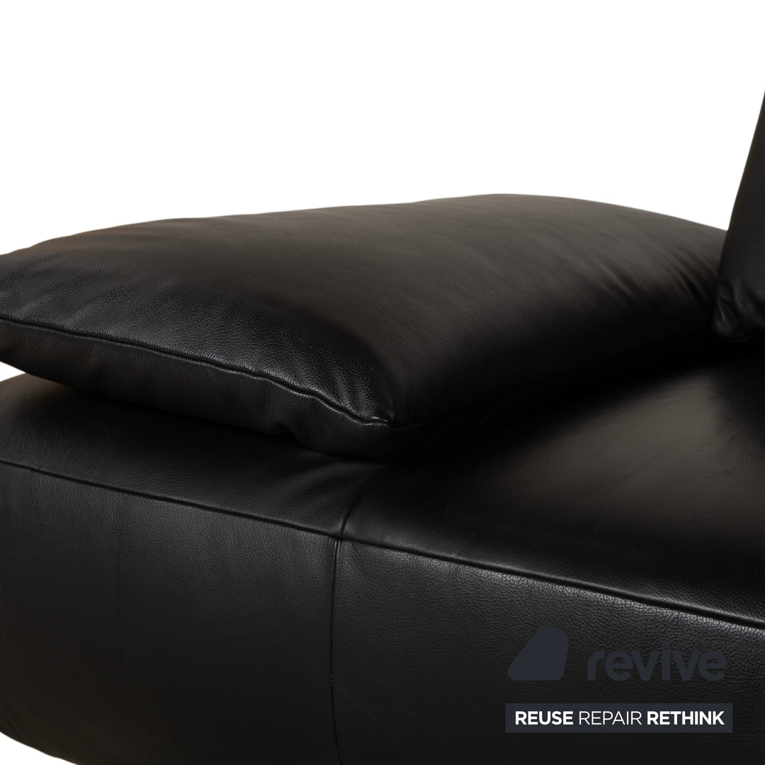 Koinor Volare Leder Dreisitzer Schwarz Sofa Couch manuelle Funktion
