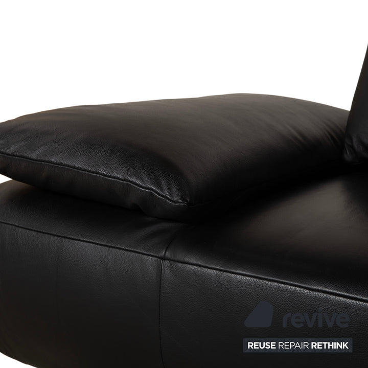 Koinor Volare Leder Dreisitzer Schwarz Sofa Couch manuelle Funktion