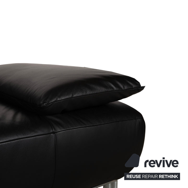 Koinor Volare Leder Dreisitzer Schwarz Sofa Couch manuelle Funktion