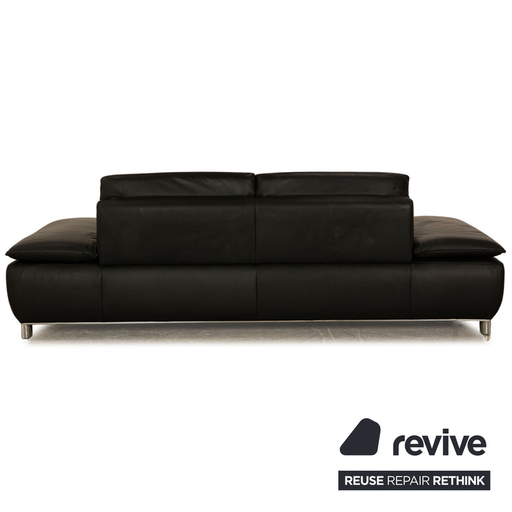 Koinor Volare Leder Dreisitzer Schwarz Sofa Couch manuelle Funktion