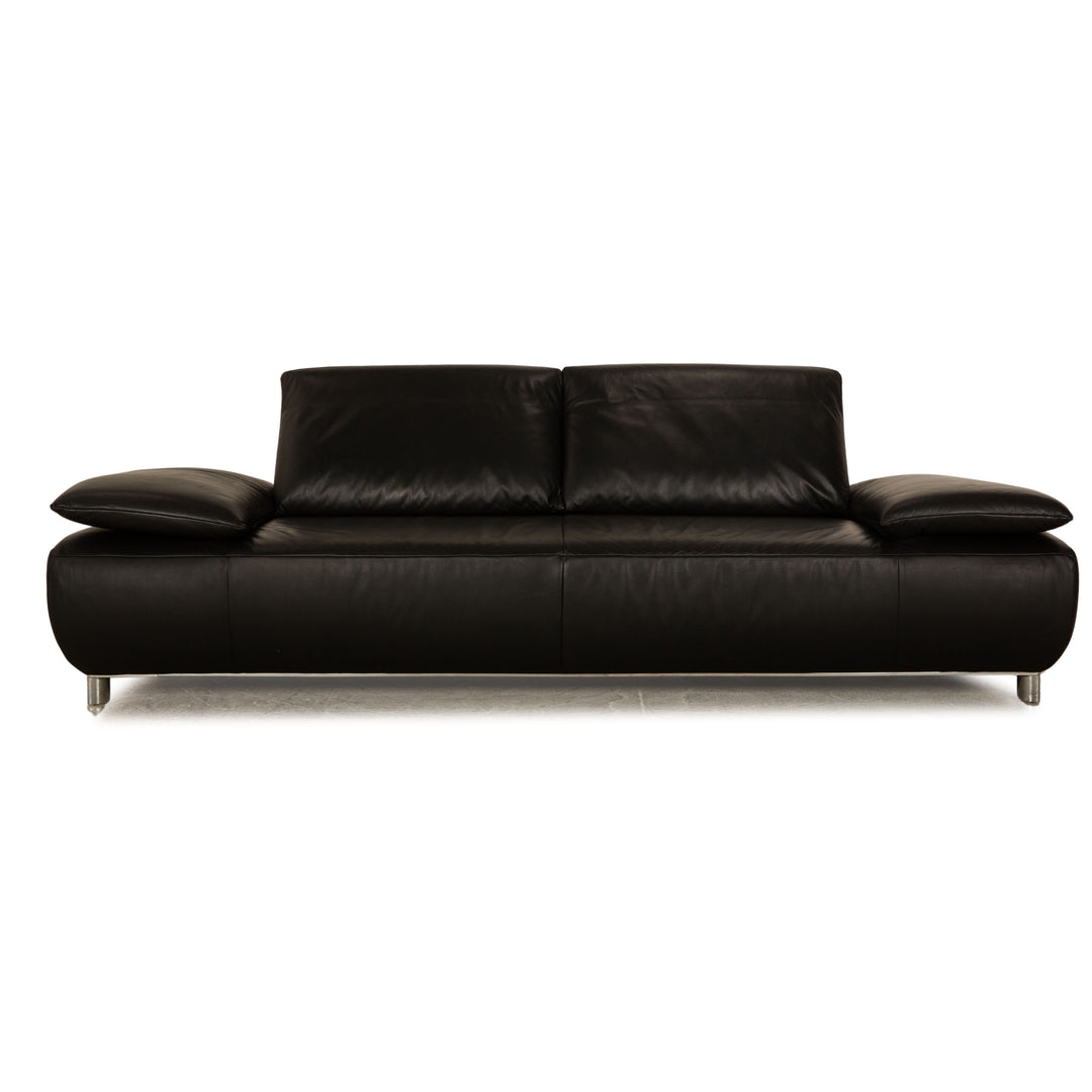 Koinor Volare Leder Dreisitzer Schwarz Sofa Couch manuelle Funktion