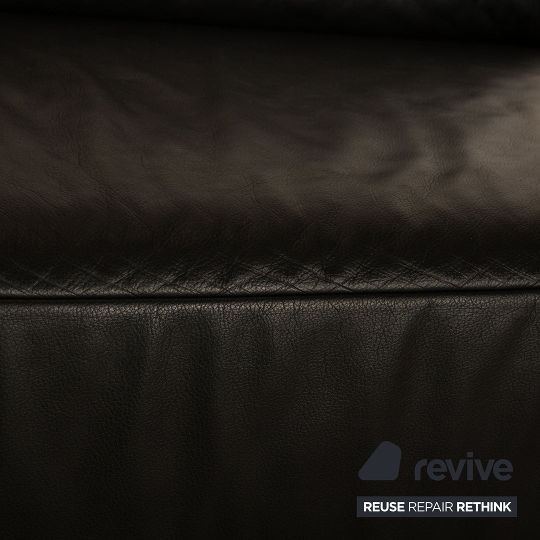 Koinor Volare Leder Dreisitzer Schwarz Sofa Couch manuelle Funktion