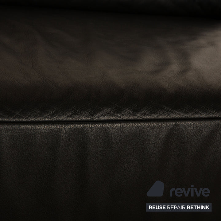Koinor Volare Leder Dreisitzer Schwarz Sofa Couch manuelle Funktion